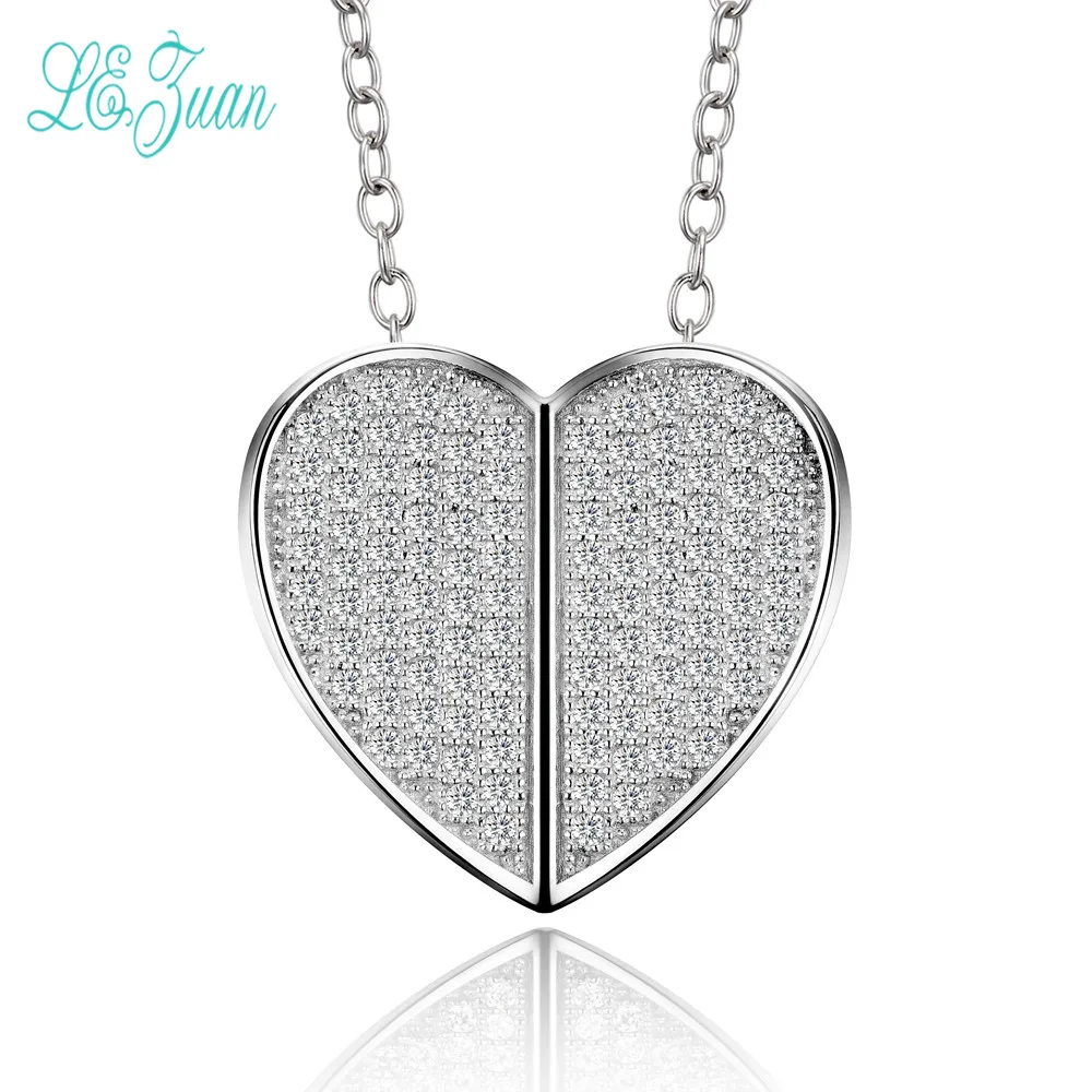 

Женский кулон в форме сердца l & zuan, кулон из серебра 925 пробы с белым цирконием, бижутерия без цепочки