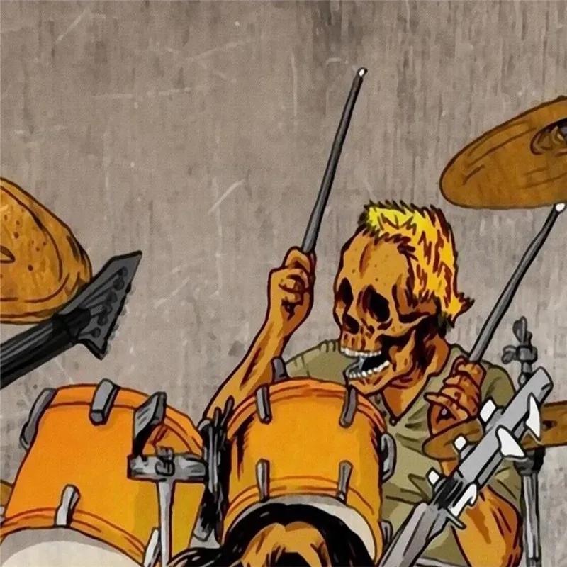 

Custom Mural Wallpaper Ghost Dark Style Rock Music Theme Background Wall Painting