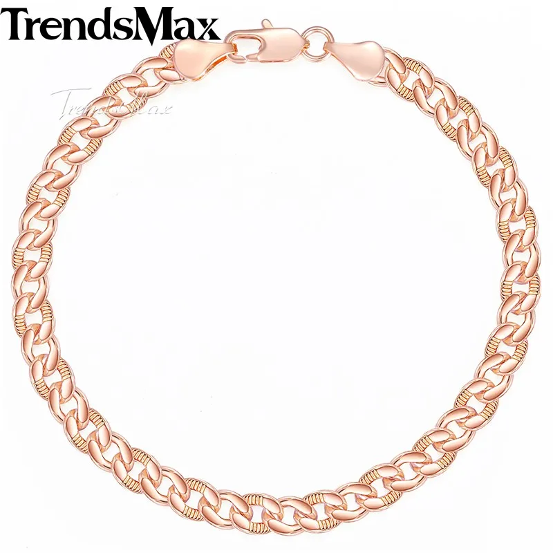 Женский браслет Trendsmax желтая/белая/Розовая/Золотая цепь 5 мм 20 см|women bracelet|bracelet