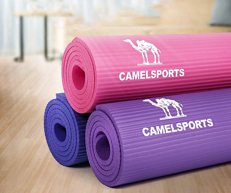 CAMEL Коврик для йоги, 185 см* 80 см, 15 мм, для фитнеса, тренировок, тренажерного зала, NBR, водонепроницаемый, обновленный, для тренировки, фитнеса, натуральный каучуковый ремешок