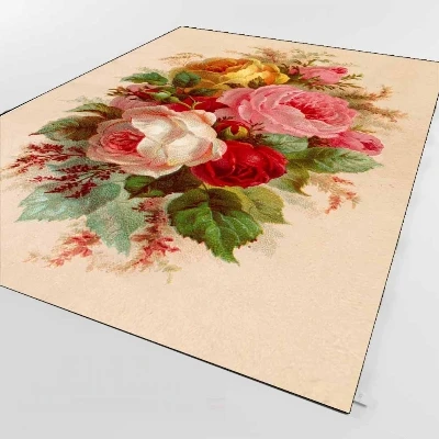

Else Red Pink Yellow Cream Roses Flowers Floral 3d Print Non Slip Microfiber Living Room Decorative Modern Washable Area Rug Mat