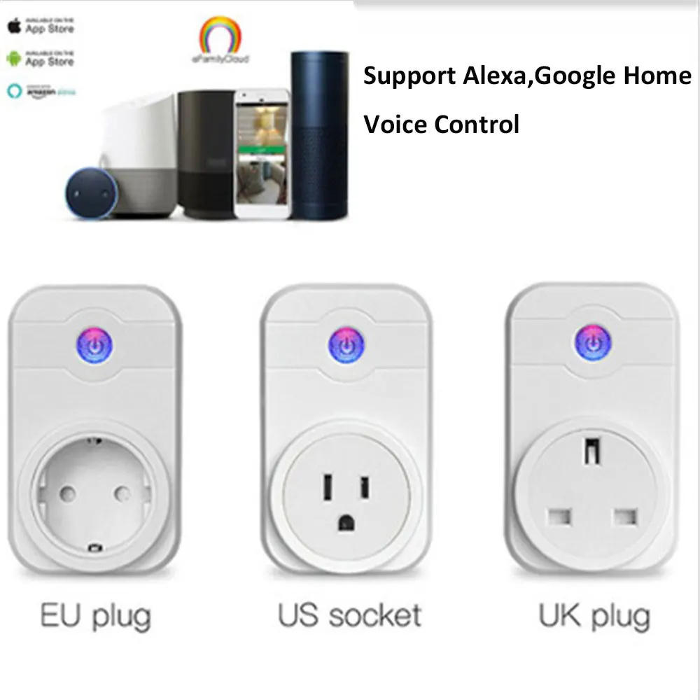 Беспроводной умный Wi Fi розетка США/Великобритания/AU/EU вилка работает для Google