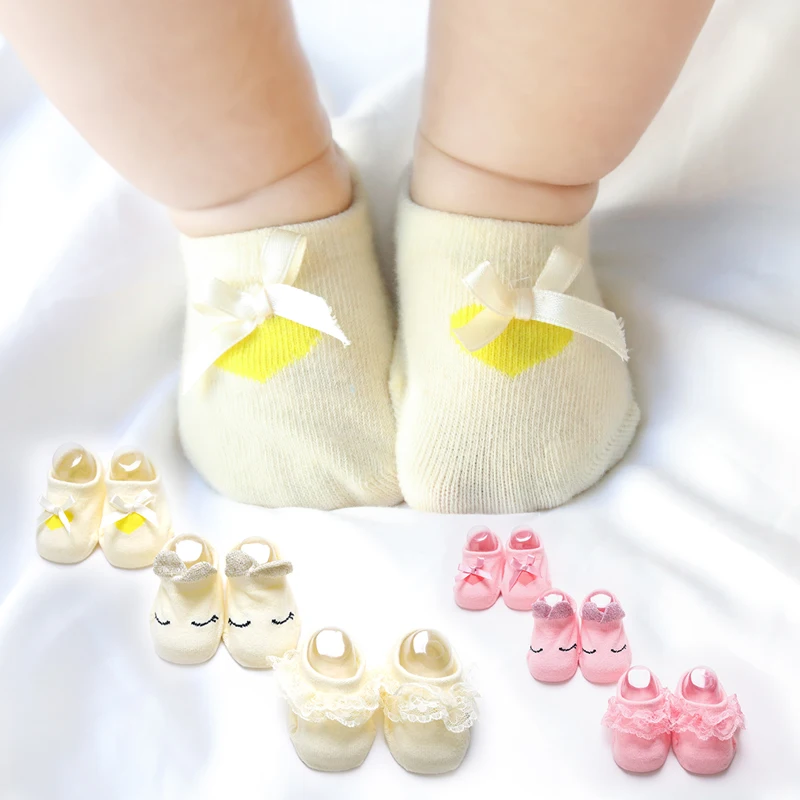 girls ruffle socks infant girl lace Newborn Floor short baby summer cartoon 2018new three paier kids babies stuff |
