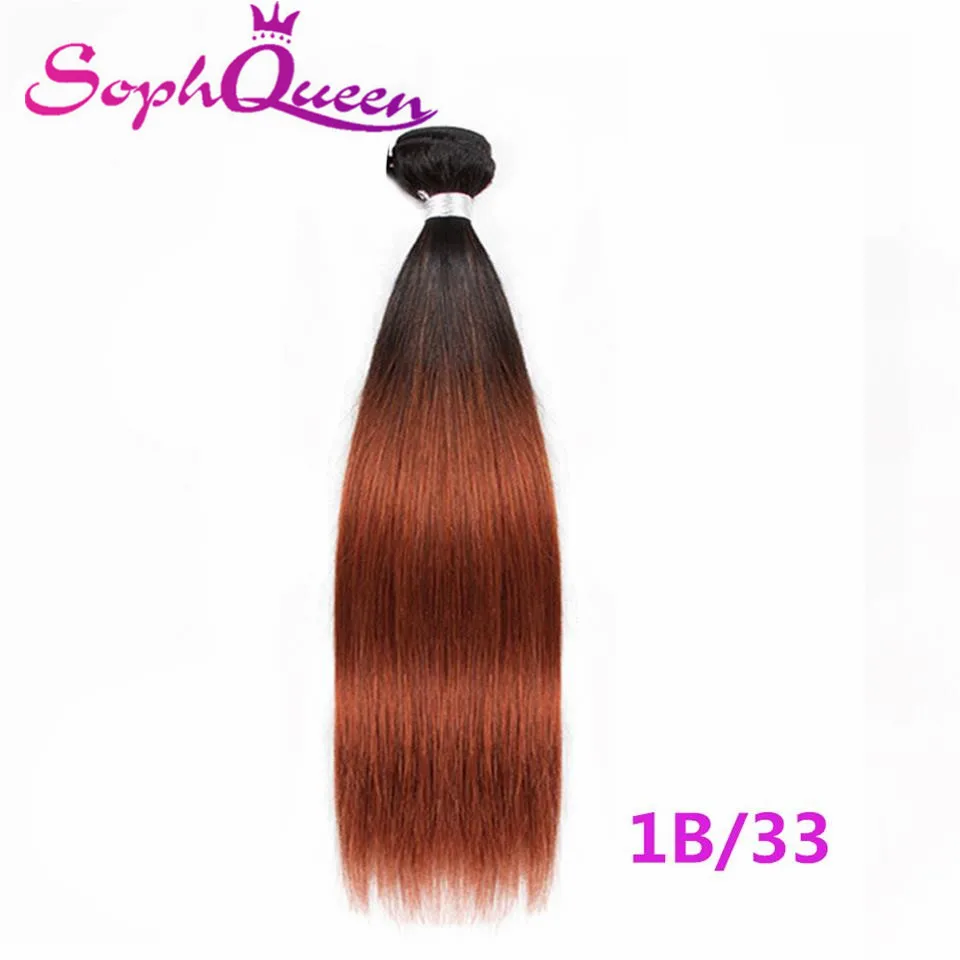 1b-33 Soph queen волосы перуанские прямые предварительно цветные Омбре remy волосы блонд шиньон пучки человеческих волос для наращивания - Цвет: 1b-33