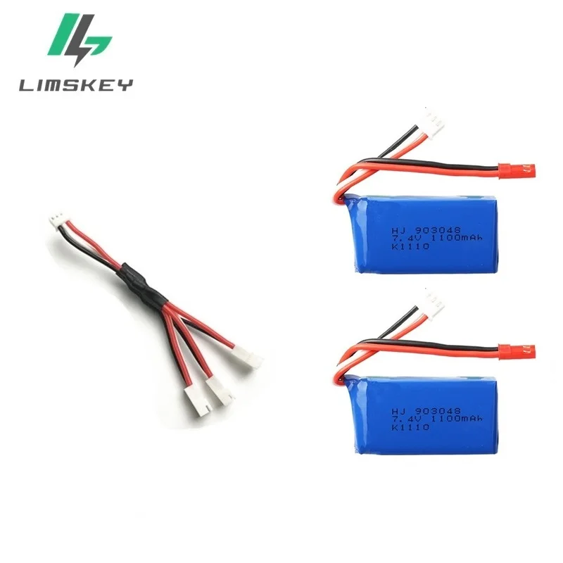 Белый 3 шт. для Wltoys A949 A959 A969 A979 K929 LiPo батарея 7,4 V 1100mah 903048 25c Lipo батарея для RC вертолета самолета автомобилей лодки - Цвет: Белый
