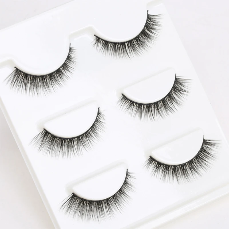 Ресницы 3 pairs 100% hande сделал накладные ресницы макияж для красоты толстый хлопок