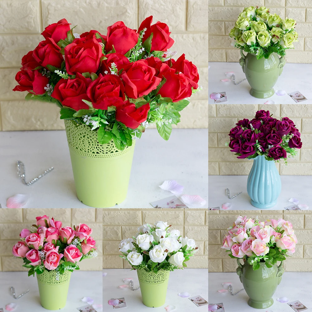 1 букет розы искусственные Банкетный свадьбы романтический Домашний Декор | Дом и