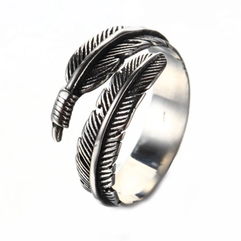 Открытые Кольца с перьями для женщин украшения в старинном стиле предотвращения