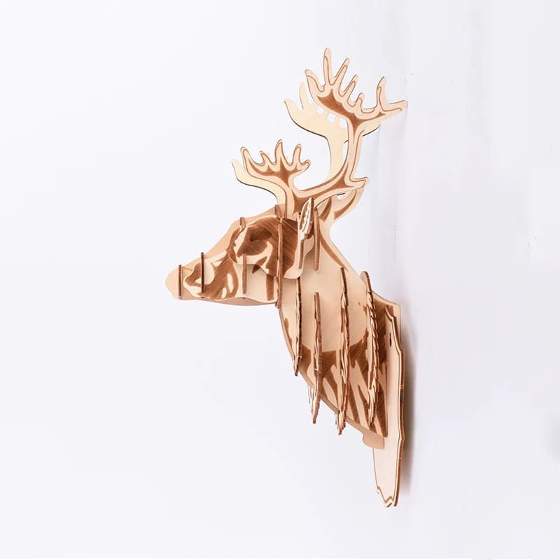 Голова оленя деревянная подвесная Модель 3D модель diy детские игрушки для