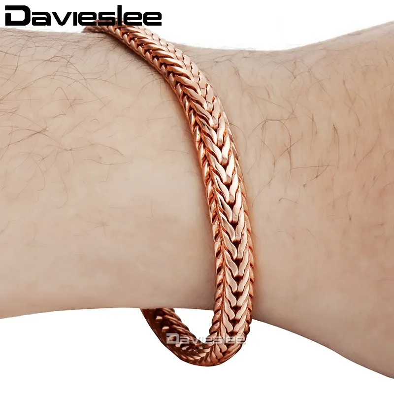 Женский плетеный браслет из розового золота 585 пробы 6 мм 18 см 20 23 GB254|women bracelet|bracelet