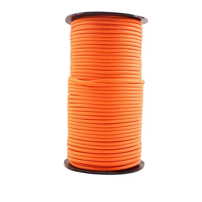 Orange 100 м Паракорд парашютный канат открытый спасательный канат Кемпинг скалолазание принадлежности 9 нитей ядер - Color: Orange