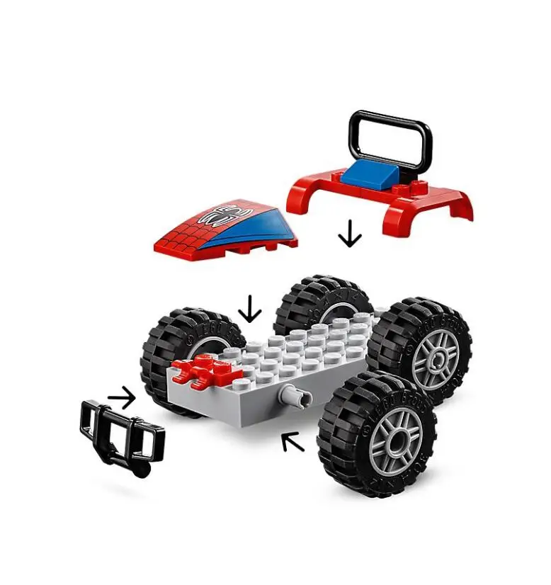 Legoings Новинка! Супер герой Marvel Человек паук модель автомобиля погоня строительные