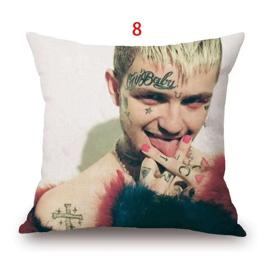 8 45x45 Lil Peep Home Декоративная льняная наволочка для подушки поп-певица Lil Peep Print Throw Pillow чехол Минималистичная подушка - Цвет: 8