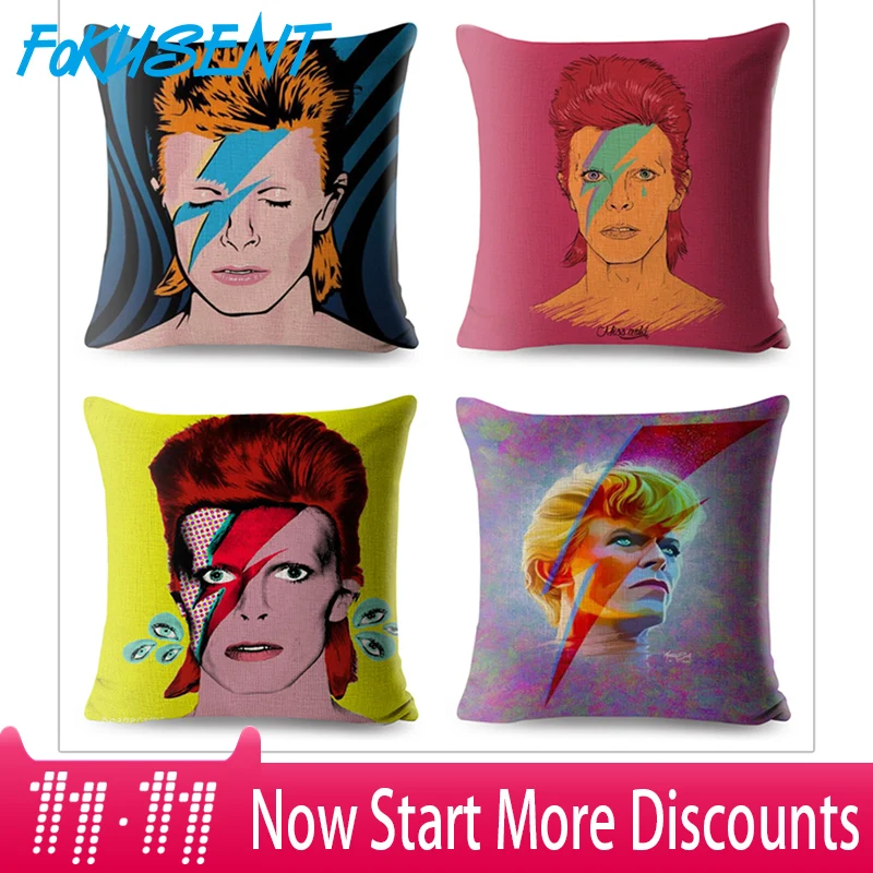 FOKUSENT David Bowie накидки на подушки Euroeapn американский стиль рок н поп Стиль Наволочка