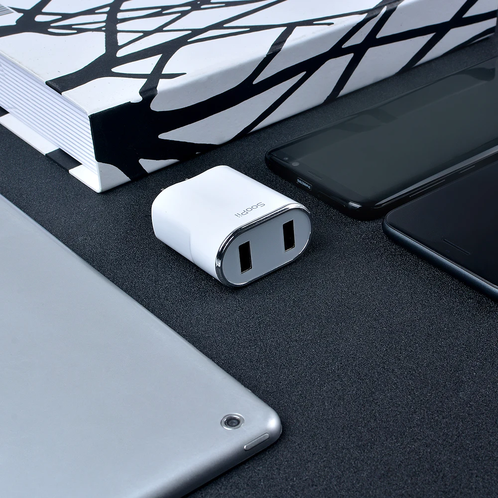 Soopii EU/US зарядное устройство для мобильного телефона 5 в 2.4A двойные порты USB зарядное устройство для путешествий настенный адаптер для iPhone samsung Xiaomi зарядное устройство для телефона