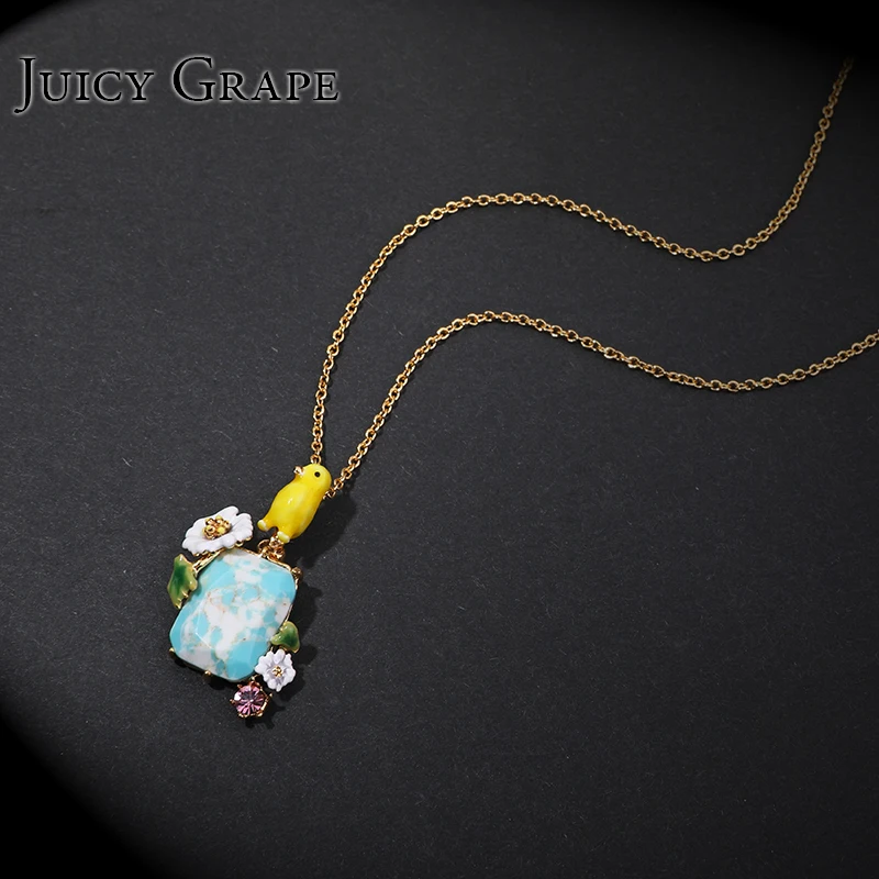 Yellow Bird Natural Stone Inlay Flower Necklace Gifts Fashion Jewelry For Women | Украшения и аксессуары