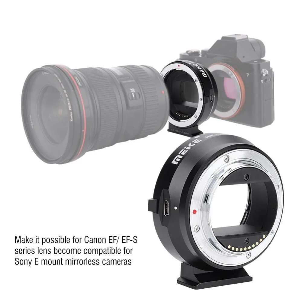 Электронный адаптер MEIKE EF-NEX для Canon EF EFS с автофокусом Sony полной рамкой и