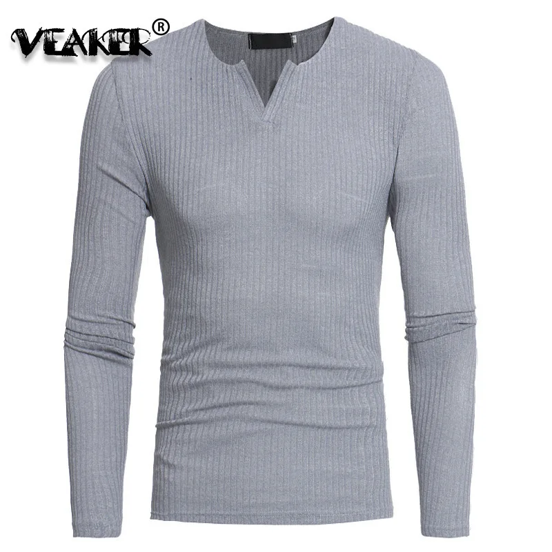 

2020 New Men's Casual Striped Sweaters Male Slim Fit Long Sleeve V-Neck Sweater Pullover Solid Color Spring Knitted Pullovers