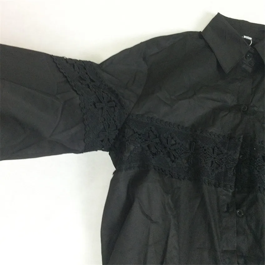 Новинка Весна 2020 женские кружевные блузки летняя Женская длинная белая рубашка