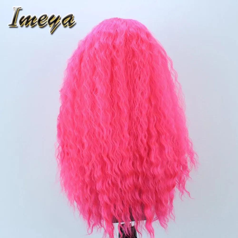Imeya Glueless парики на кружеве синтетические розовые длинные вьющиеся парики термостойкие волокна косплей/вечерние парики для женщин