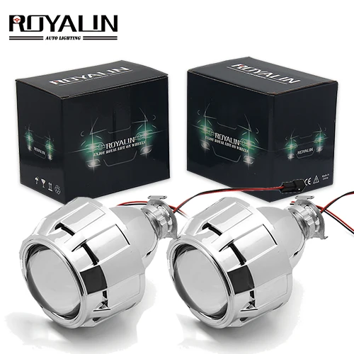 Silver one ROYALIN 2,5 дюймов мини би ксенон HID проектор фары линзы модифицированный Fit H4 H7 Автомобильная фара W/ging пистолет кожухи - Цвет: Silver one