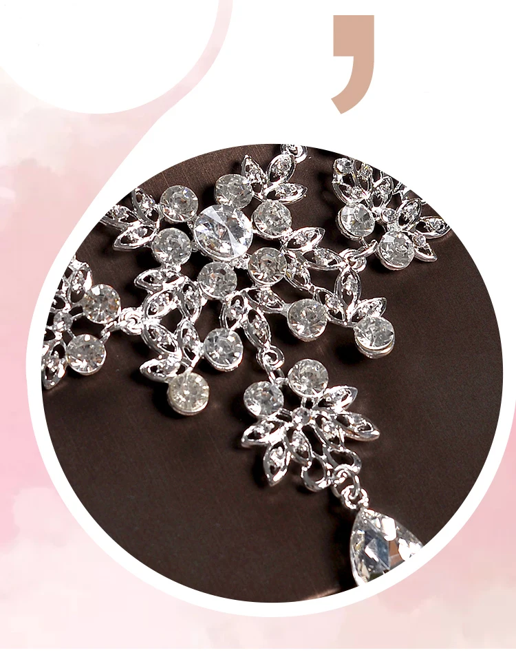 Strass Coroas e Tiaras de Cabelo Joias Conjuntos Colar Brincos Cor Branca головные уборы Nupcial Acessorios Para A