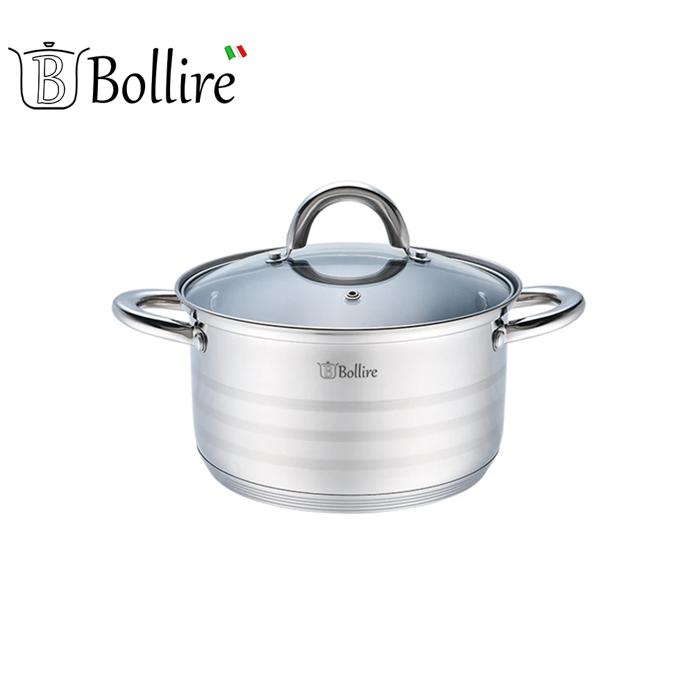 Кастрюля Bollire с крышкой 28 см | Дом и сад