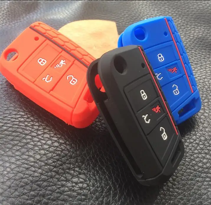 Dsilicone резиновый защитный чехол для ключа автомобиля Polo 2016 2017 golf 7 MK7 Skoda Octavia combi A7 flip
