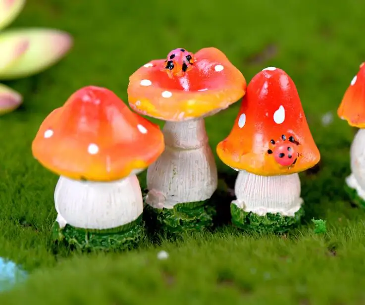 2 шт. мультфильм гриб 3 7 см украшения для миниатюрных садов игрушки zakka