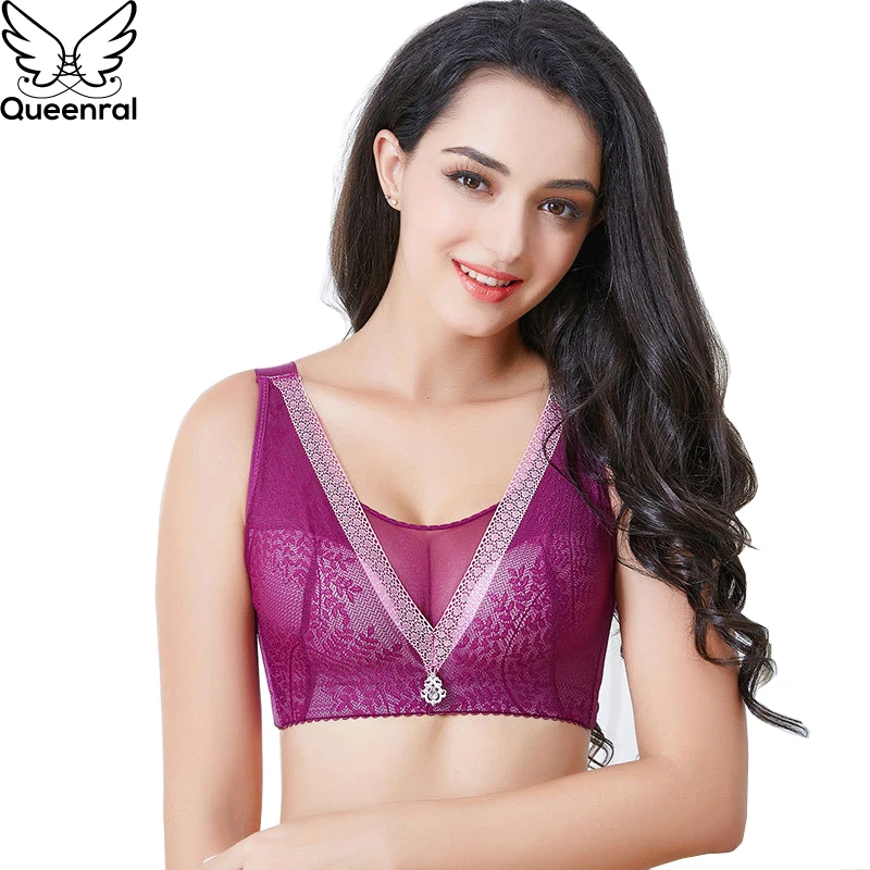Queenral CDE Бюстгальтер Push Up Бюстгальтеры Для Женщин Плюс Размер Bralette BH 44 46 48 50 52