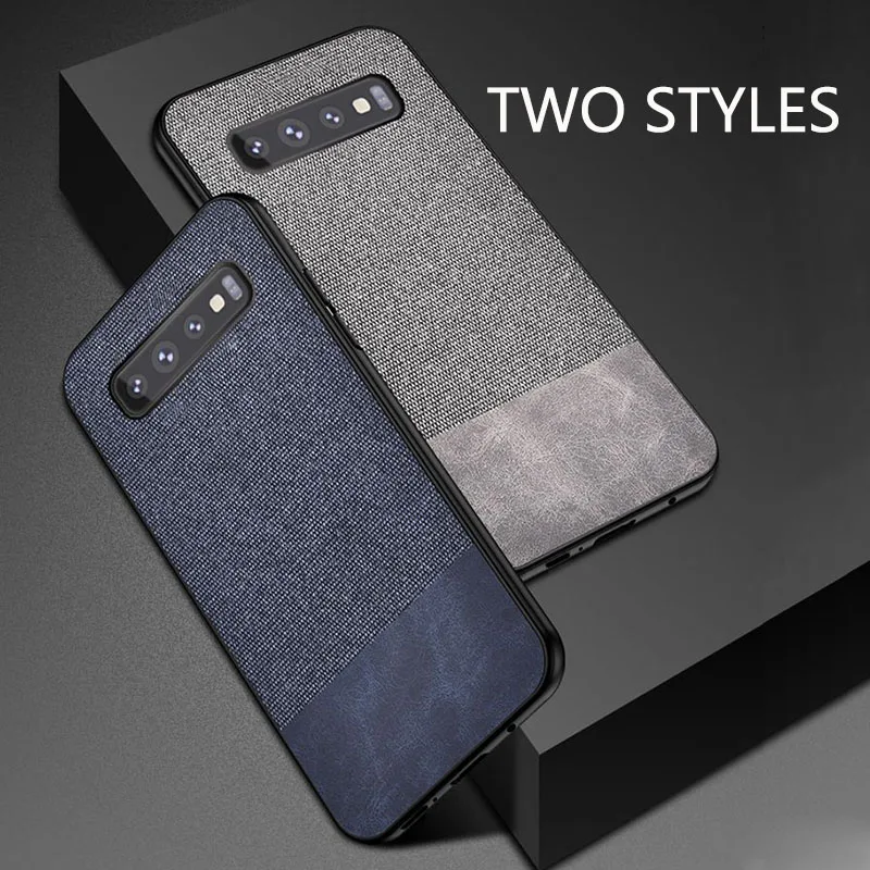 Кожа ткань текстура задняя крышка чехол для телефона samsung Galaxy S10 Plus ультра тонкий