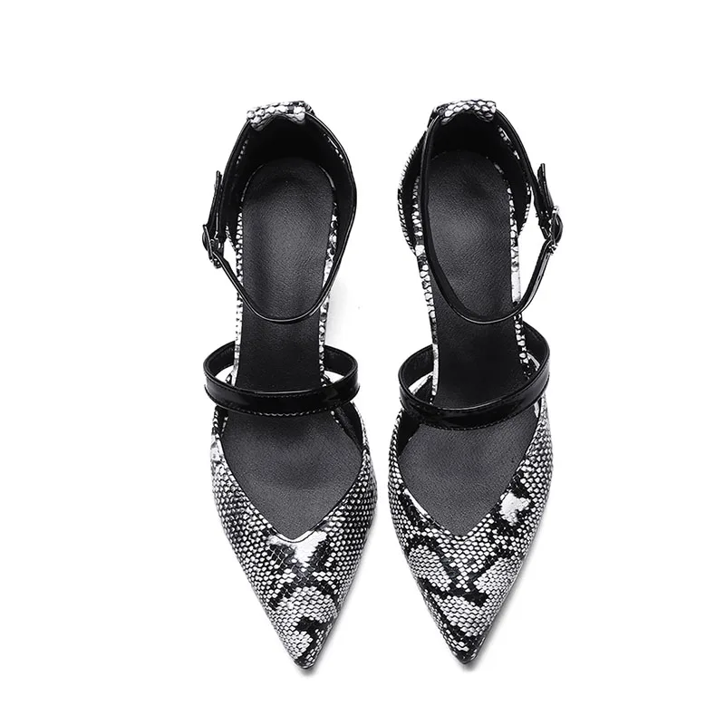 Со змеиным принтом женская обувь модная 2018 женские ботильоны с пряжкой комплект