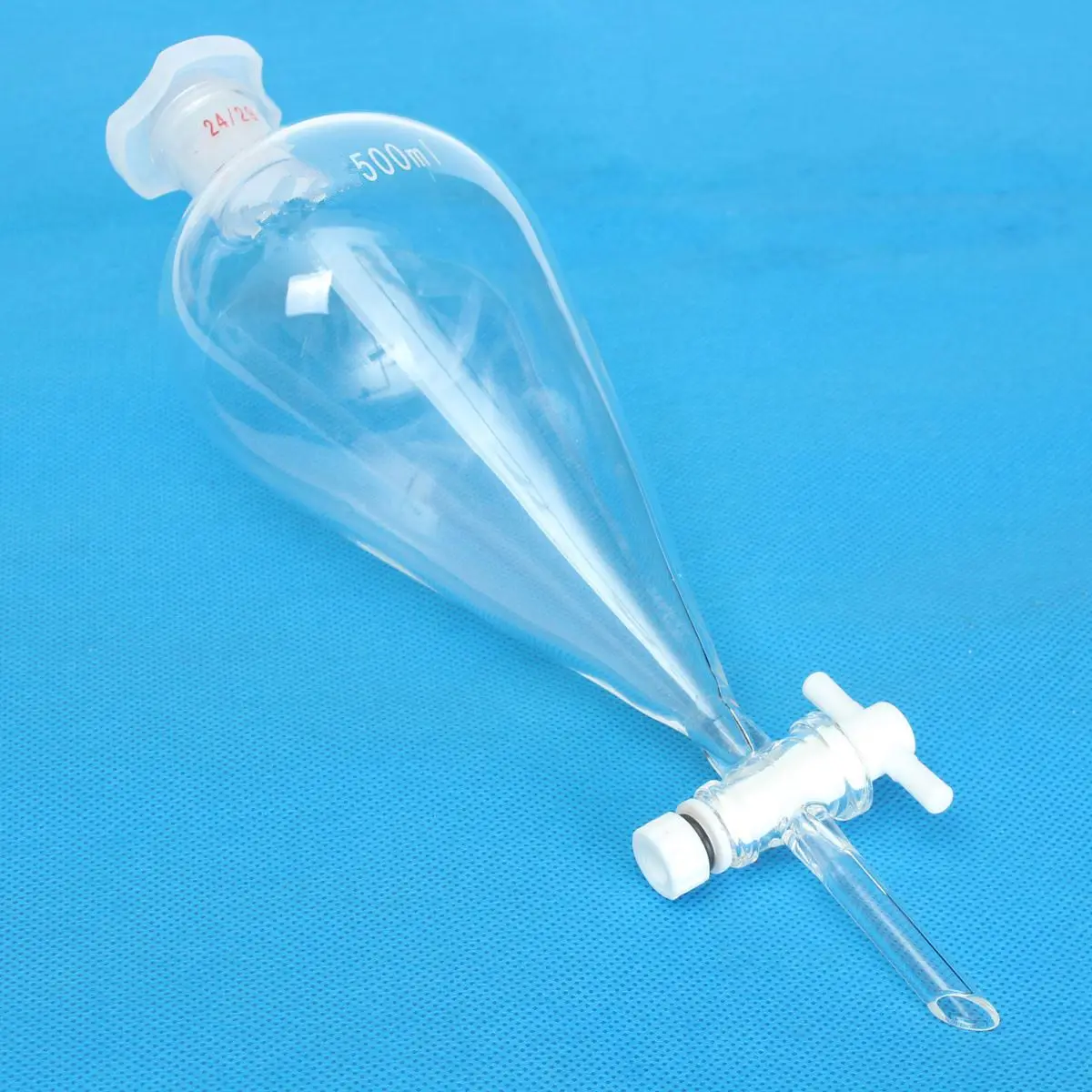 Kicute прозрачное стекло разделительная боросиликатная Воронка с PTFE стопкок 500 мл грушевидной формы Воронка 24/29 химия лабораторные принадлежности