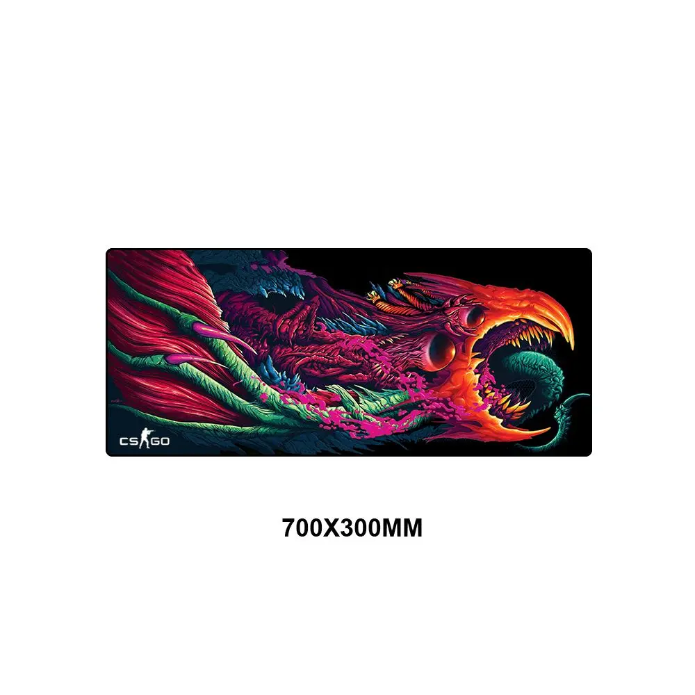 700x300MM Игровой коврик для мыши большого размера, коврик Grande для CS GO Hyper Beast Gamer XL XXL, компьютерный коврик для мыши, игровой коврик для Csgo Muismat PC 900x400 мм - Цвет: 700x300MM