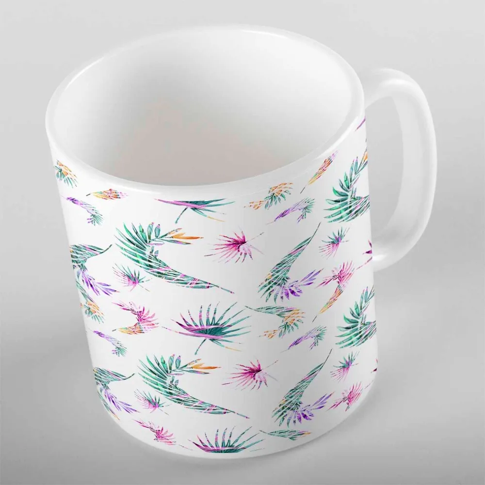 Else Tropical Green Purple Yellow Leaf Floral Flowers 3d Print Gift Ceramic Drinking Water Tea Bear Coffee Cup Mug Kitchen | Дом и сад