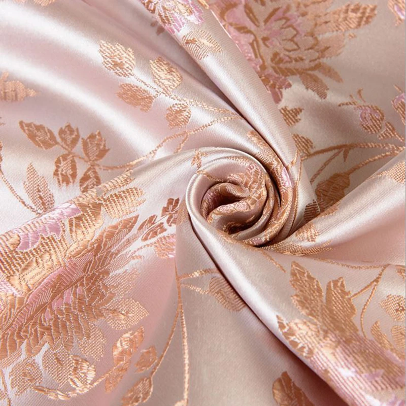 High quality imported American style pink brocade fashion fabric used for Quilting sewing dress women clothing skirt by meter
