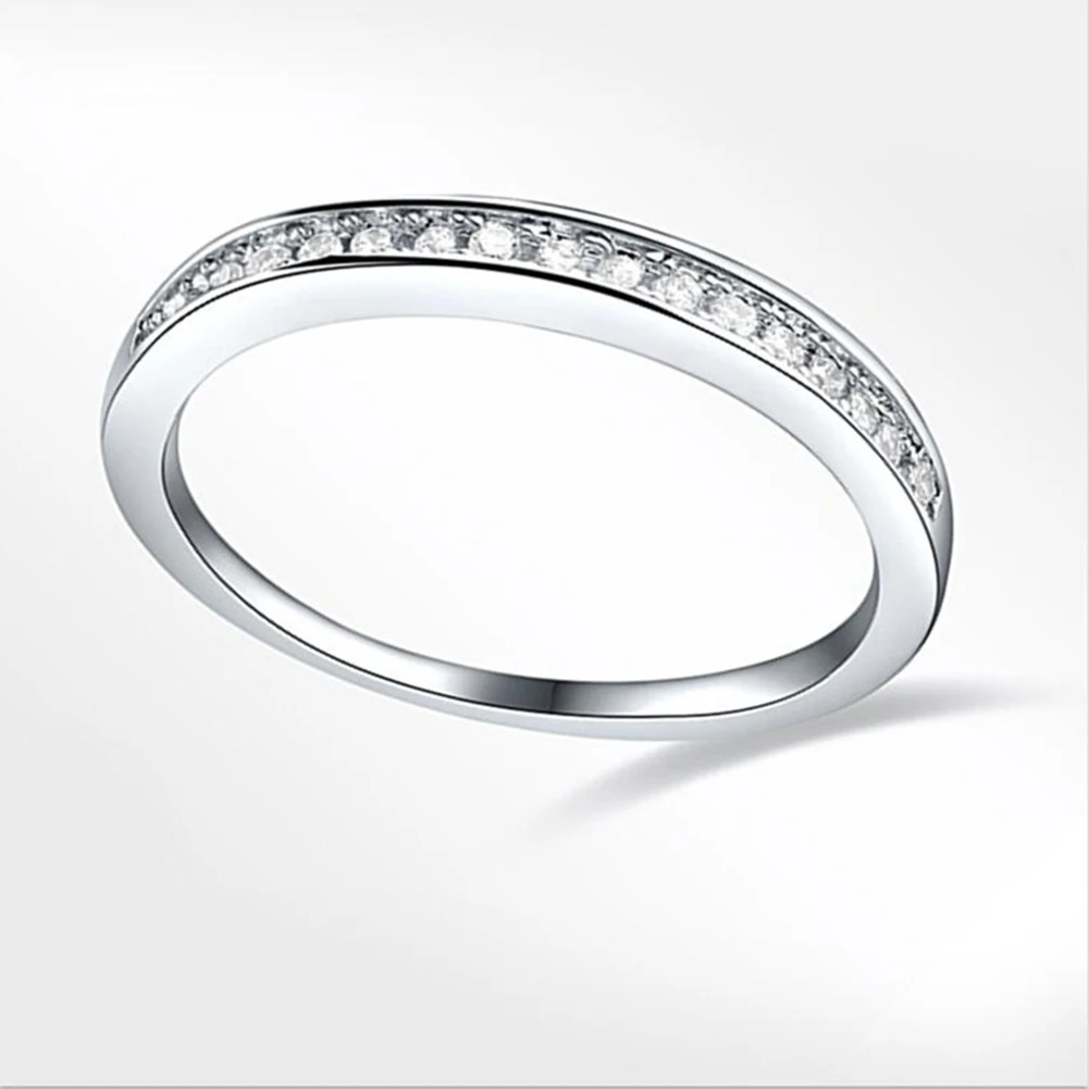 Fashion Women's Jewelry White Zircon Inlay Wedding Band Engagement Ring Gift | Украшения и аксессуары