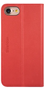 Чехол-бумажник SHIELDON для iPhone 7/8 с натуральными кожаные с отделениями для карт ID держатель стенд для просмотра магнитное закрытие пожизненная Гарантия - Цвет: Red