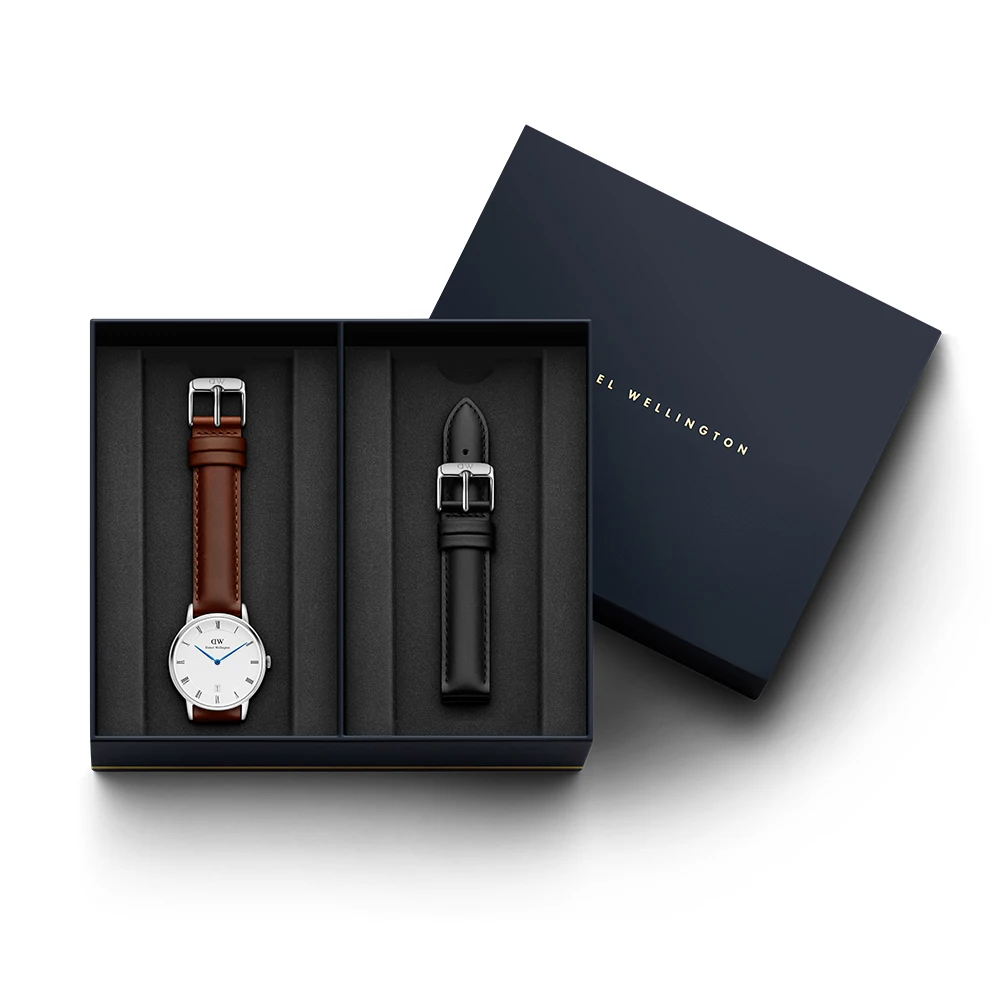Наручные часы Daniel Wellington Dapper St Mawes 34 мм S White + часовой ремешок Sheffield для часов