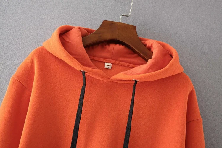 Sporty Female Spring Loose Hoodie Streetwear Hooded Casual Sweatshirt For Women