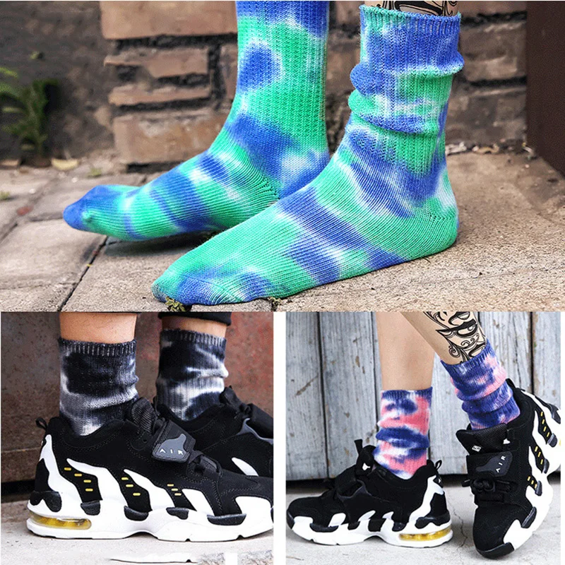 Новые модные носки с краской зимние осенние в стиле хип-хоп теплые удобные