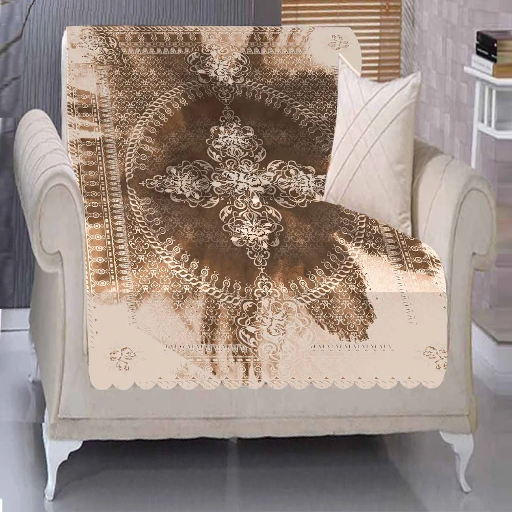 Чехол для мебели в турецком этническом стиле темно коричневый с принтом|Чехлы