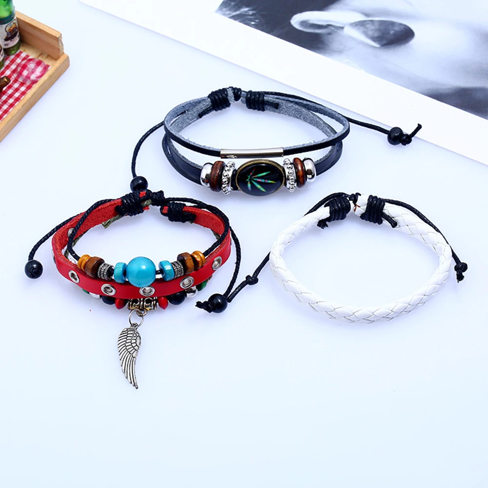 3 шт./компл. Для женщин клен Бусины Крыло ангела кулон плетеная веревка