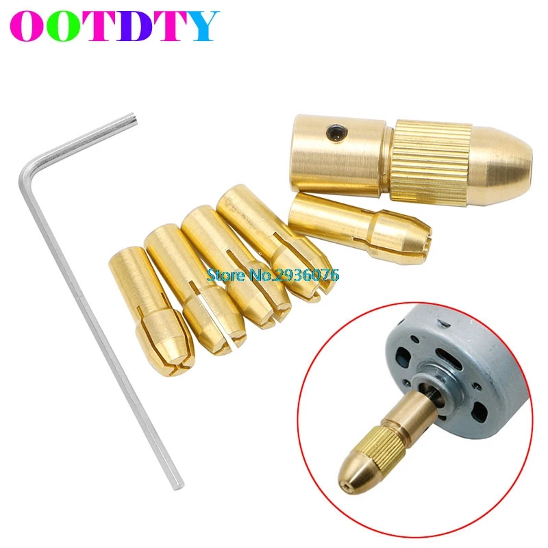 

OOTDTY 7pcs/lot 0.5-3mm Small Electric Drill Bit Collet Clamp Micro Twist Drill Tool Copper Chuck MY9