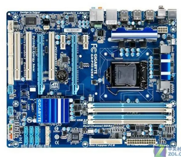 LGA1156 для Gigabyte оригинальная б/у настольная материнская плата P55 DDR3 USB3.0 2.