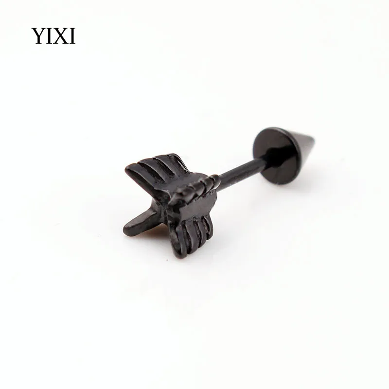 YIXI 6 мм 10 Серьги стрелы Мужчины Женщины унисекс хряща серьги гвоздики из