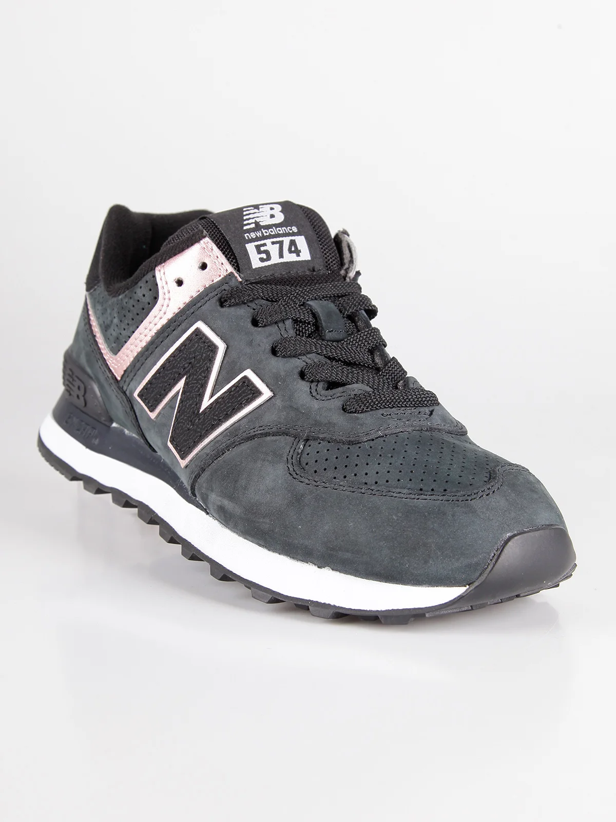 NEW BALANCE WL574NBK-Sneakers черной кожи и ткани | Спорт развлечения