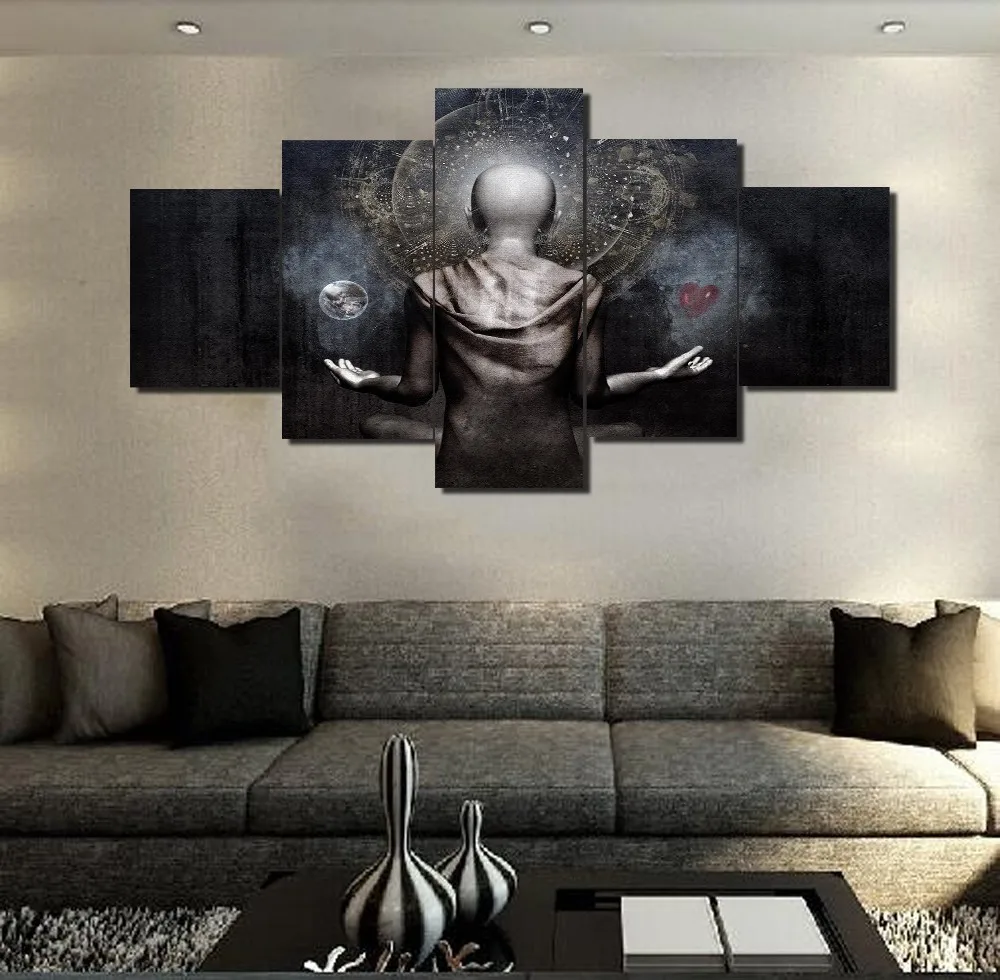 Модульные картины на холсте HD художественные Рамки для стен 5 шт. Cameron Gray Buddha Art