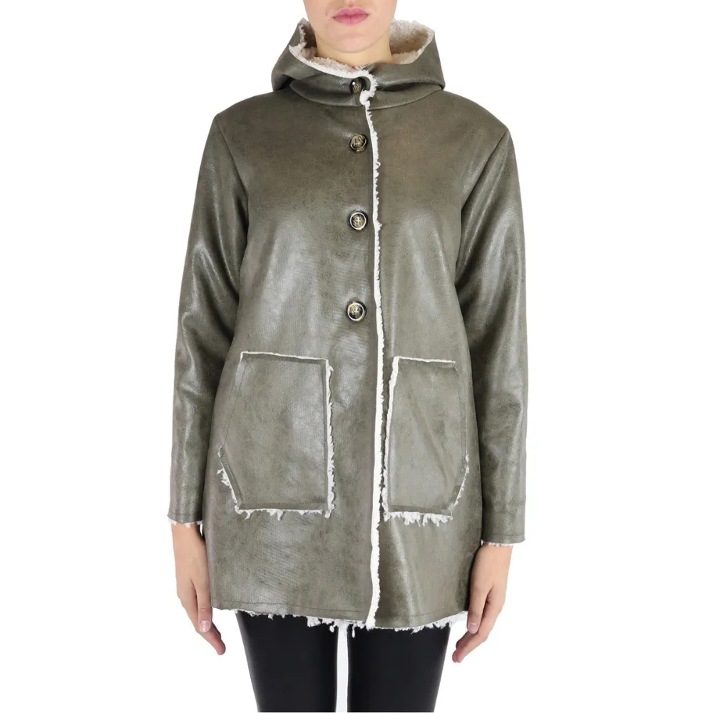 Повод! Пальто с подкладкой из Борга|Кожаные куртки| |