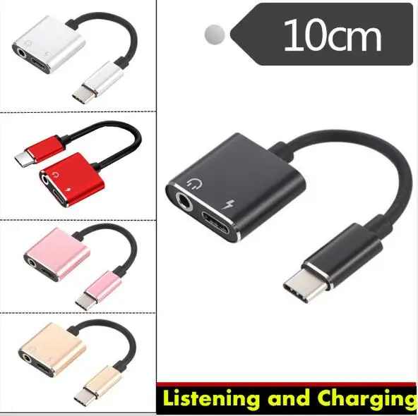 2 в 1 Type-C USB C до 3 5 мм AUX аудио разъем для наушников адаптер зарядное устройство